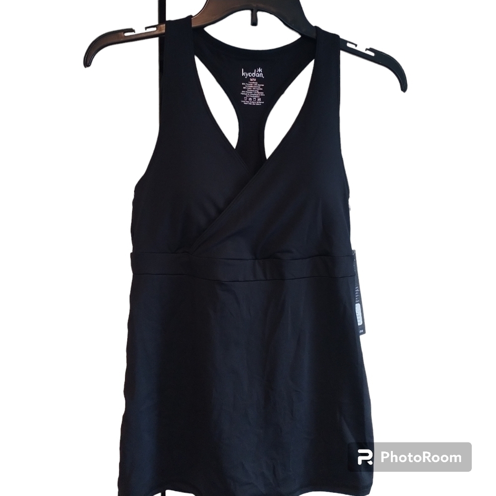 Kyodan Black Tankini Bathing Suit Top M